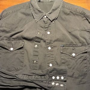 Salt Valley Small Dark Grey/Black Button Up Shirt